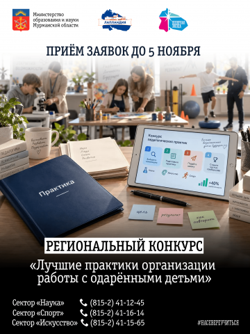 В Мурманской области проходит региональный конкурс «Лучшие практики организации работы с одаренными детьми»